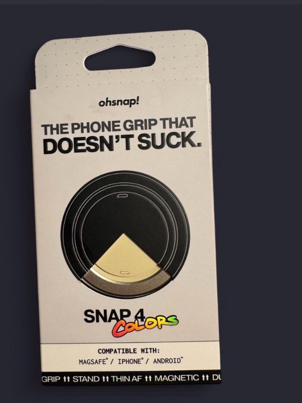 Oh Snap! Phone Grip New!

Color : Sand
Never removed from packaging